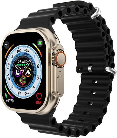 M9 Ultra 45mm Smartwatch with Heart Rate Monitor (Black)