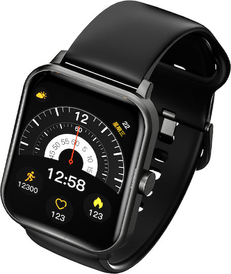 QCY GTS S2 44mm Smartwatch with Heart Rate Monitor (Black) vue 3