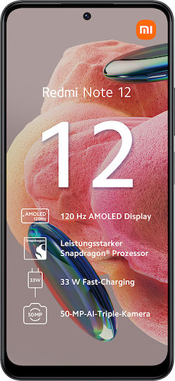 Xiaomi Redmi Note 12 Dual SIM (4GB/128GB) Onyx Gray view 2