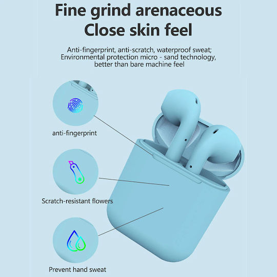 Inpods 12 Earbud Bluetooth Handsfree Earphones with Sweat Resistance and Charging Case Blue vue 3