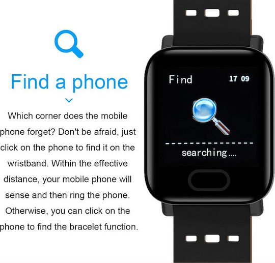 A6 46mm Smartwatch with Heart Rate Monitor (Black) view 8