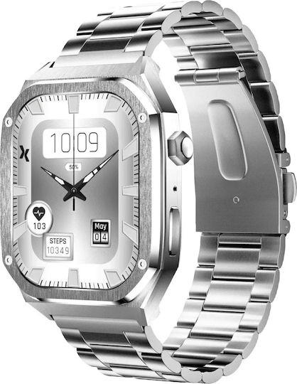 MaxCom FW65 Iron S 55mm Smartwatch with Heart Rate Monitor (Silver) view 1