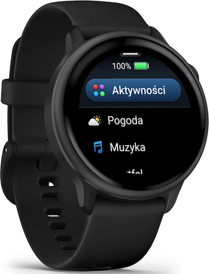 Garmin Vivoactive 6 Aluminium 42mm Waterproof Smartwatch with Heart Rate Monitor (Slate with Black Band) view 2