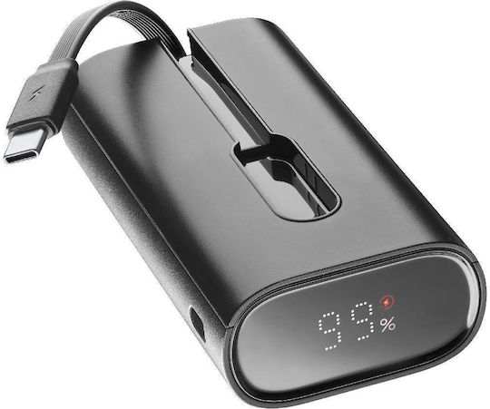 Cellular Line LIN-C Power Bank 10000mAh 20W with USB-C Port Power Delivery Black view 1
