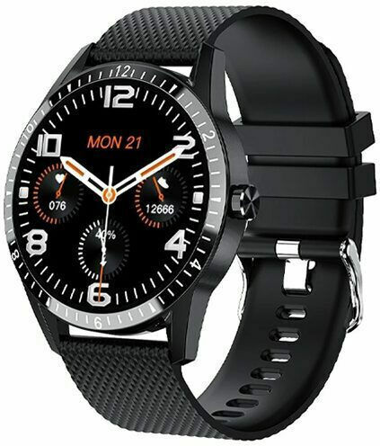 Y20 46mm Smartwatch with Heart Rate Monitor (Black) view 3
