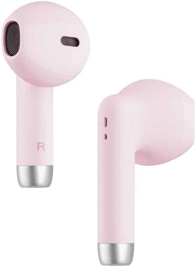 Fixed In-ear Bluetooth Handsfree Earphones with Charging Case Pink view 8
