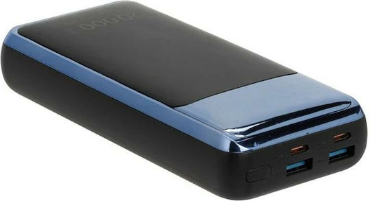 Rivacase VA1075 Power Bank 20000mAh 45W with 2 USB-A Ports and 2 USB-C Ports Power Delivery / Quick Charge 3.0 Black vue 2