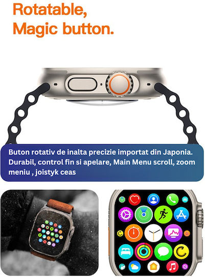 I8 Smartwatch (Titanium/Orange) view 5