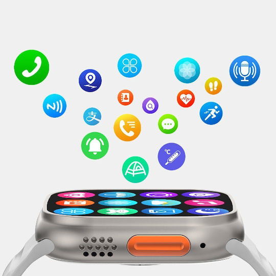 DT NO.1 DT8 Ultra Aluminium 43mm Smartwatch with Heart Rate Monitor (Orange) view 5
