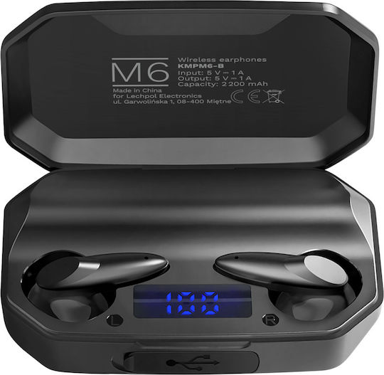 Kruger & Matz M6 Earbud Bluetooth Handsfree Earphones with Charging Case Black view 4