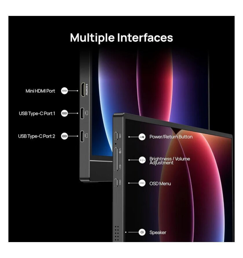 Arzopa Z1FC IPS HDR Portable Monitor 16.1" FHD 1920x1080 144Hz Silver vue 8