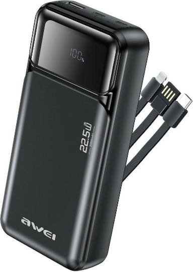 Awei PA-93 Power Bank 20000mAh 22.5W with 2 USB-C Power Delivery Ports Black