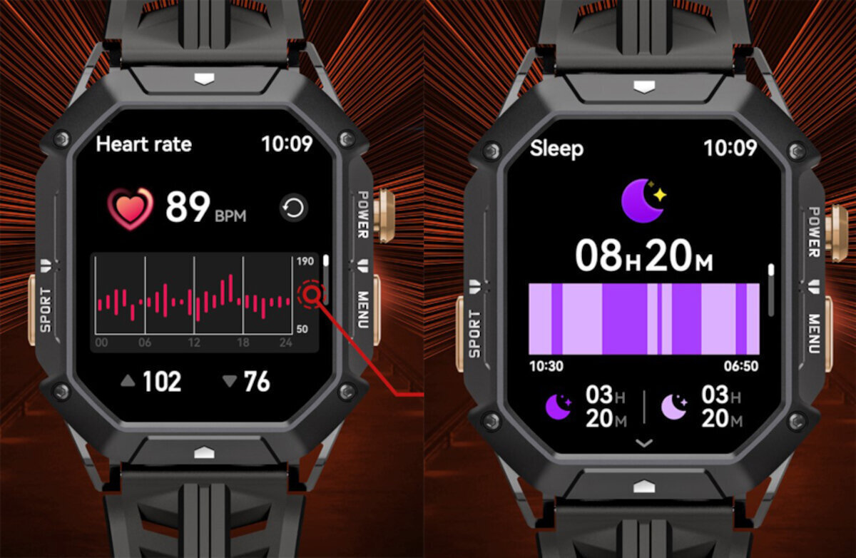 Cubot X1 Aluminum Smartwatch with Heart Rate Monitor Black view 2