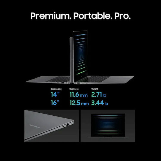 Samsung Galaxy Book5 Pro 16" Touchscreen 120Hz (Ultra 7-256V/16GB/1TB SSD/W11 Home) (US Keyboard) vue 3