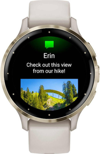 Garmin Venu 3S 41mm Waterproof Smartwatch with Heart Rate Monitor (Soft Gold Stainless Steel Bezel with Ivory Case and Silicone Band) view 5