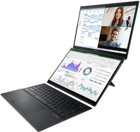Asus ZenBook Duo 14 OLED UX8406CA-PZ068X 14" Touchscreen 120Hz (Ultra 9-285H/32GB/2TB SSD/W11 Pro) Inkwell Gray (US Keyboard) view 4