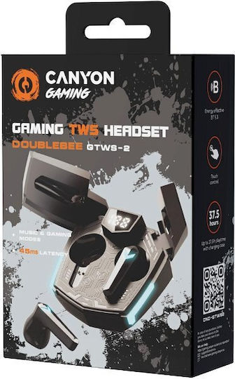 Canyon Gtws-2 In-ear Bluetooth Handsfree Earphones with Charging Case Black view 4