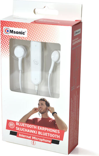 MSonic MHS6W Earbud Bluetooth Handsfree Earphones White view 5