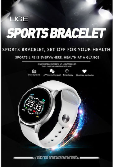 Lige BW0072 45mm Smartwatch with Heart Rate Monitor (White) view 2