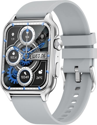 Kt64 1.96 Inch Ips Screen Smart Watch Supports Bluetooth Calls Blood Oxygen Monitoring Silver