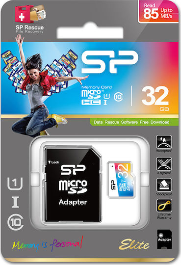Silicon Power Elite microSDHC 32GB U1 UHS-I 85MB/s with Adapter