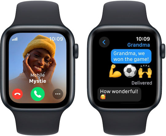 Apple Watch SE 2023 Cellular Aluminium 44mm Waterproof with Heart Rate Monitor (Midnight with Midnight Sport Band (M/L)) view 3