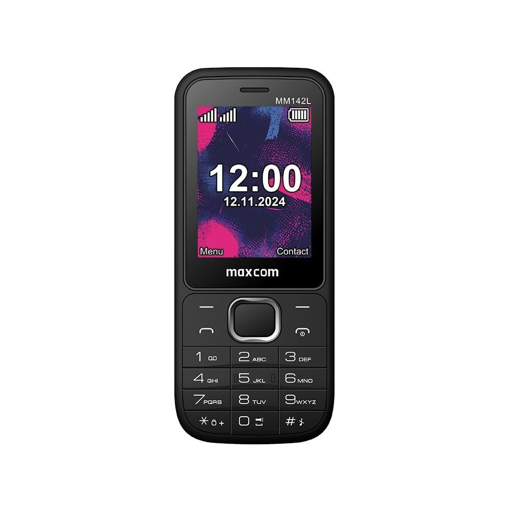 MaxCom MM 142L Dual SIM Mobile with Buttons Black view 1
