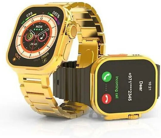 M9 Ultra Mini 44mm Smartwatch with Heart Rate Monitor (Gold) view 3