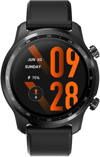 Ticwatch Pro 3 Ultra Stainless Steel 48mm Waterproof Smartwatch with Heart Rate Monitor (Shadow Black)