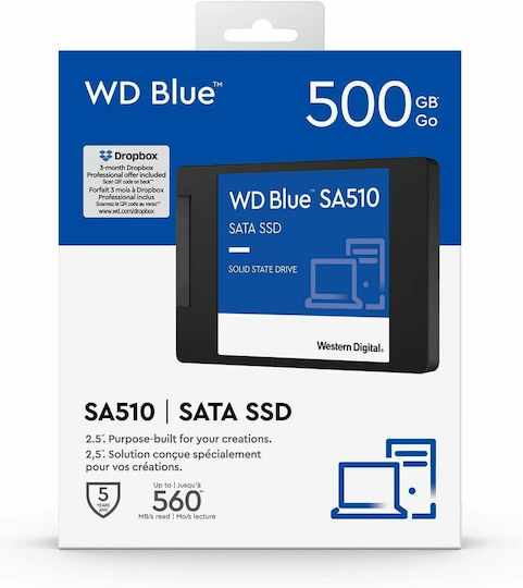 Western Digital SA510 SSD 500GB 2.5'' Type with SATA III Connection WDS500G3B0A view 6