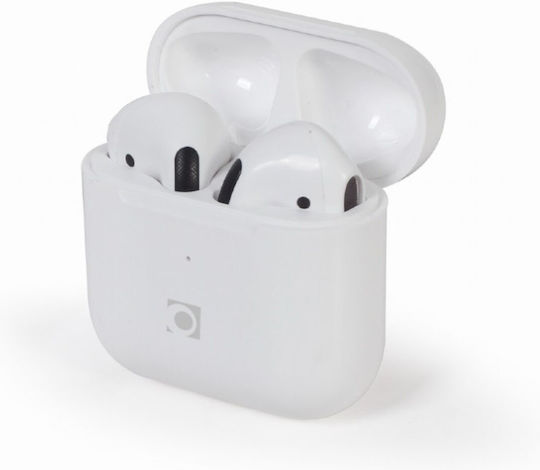 Gembird Valletta In-ear Bluetooth Handsfree Earphones with Charging Case White view 1