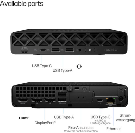 HP EliteDesk 8 G1 Mini PC (Core Ultra 5 235T/32GB DDR5/512GB SSD/W11 Pro) view 6