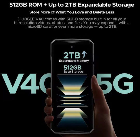 Doogee V40 5G Dual SIM (12GB/512GB) Resistant Smartphone Black/Red view 5