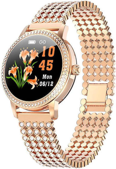 Kingwear LW20 PRO Stainless Steel Smartwatch with SIM and Heart Rate Monitor (Gold) view 1