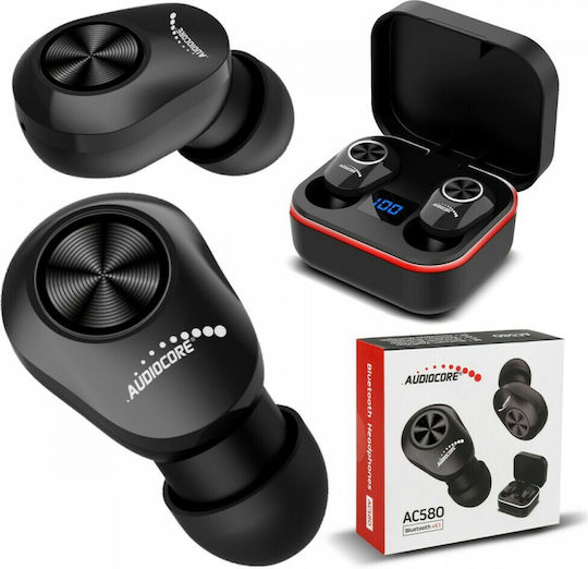 Audiocore AC580 In-ear Bluetooth Handsfree Earphones with Sweat Resistance and Charging Case Black vue 2
