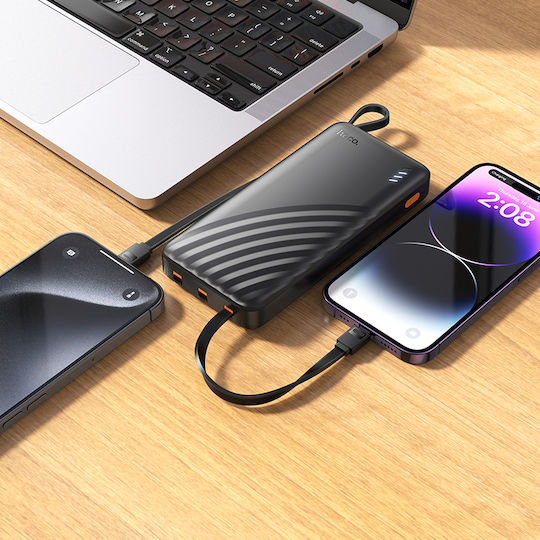 Hoco J146 Power Bank 10000mAh with USB-A Port and USB-C Port Black vue 4