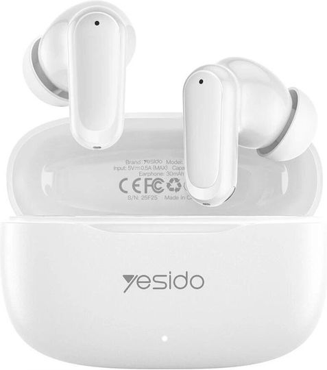 Yesido TWS38 In-ear Bluetooth Handsfree Earphones with Charging Case White view 1
