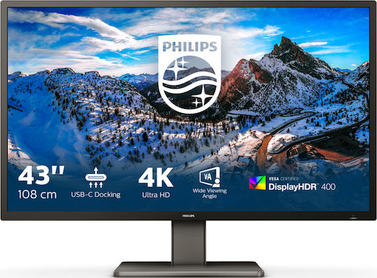 Philips 439P1 VA HDR Monitor 42.5" 4K 3840x2160 with Response Time 4ms GTG