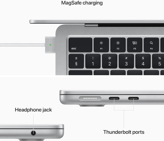 Apple MacBook Air 13.6" (2022) QHD+ (M2-8‑core/8GB/256GB SSD) Silver (GR Keyboard) view 7