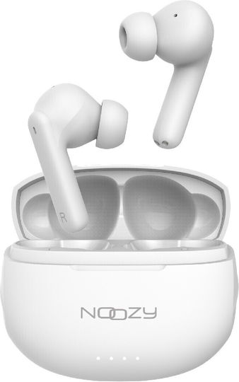 Noozy BH50 In-ear Bluetooth Handsfree Earphones with Charging Case White view 1