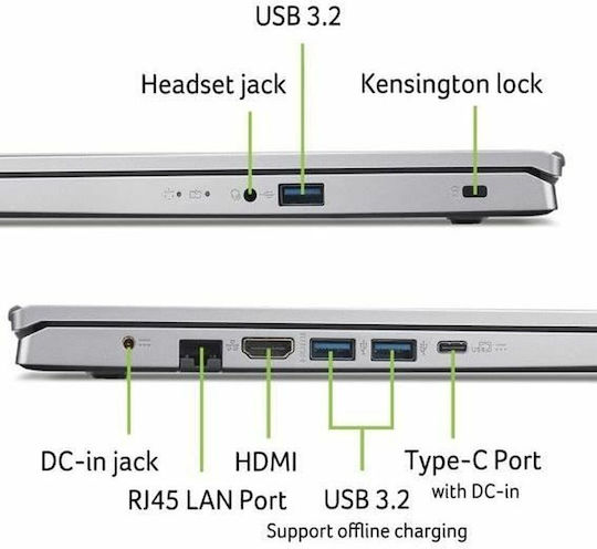 Acer Aspire 3 A315-44P 15.6" IPS FHD (Ryzen 5-5500U/8GB/512GB SSD/No OS) (FR Keyboard) view 6