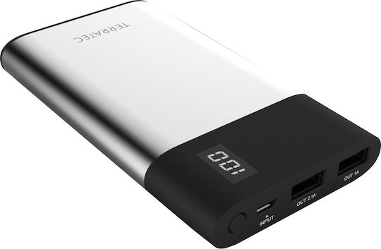 TerraTec P80 Slim Power Bank 8000mAh with 2 USB-A Ports Black view 2