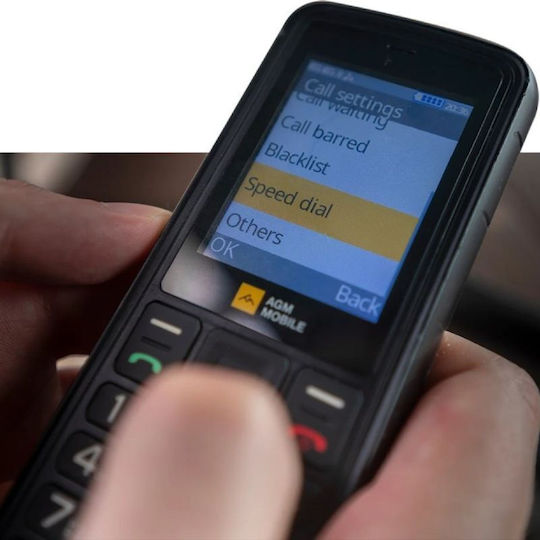 AGM M9 Dual SIM Resistant Mobile with Large Buttons (Greek) Black view 5
