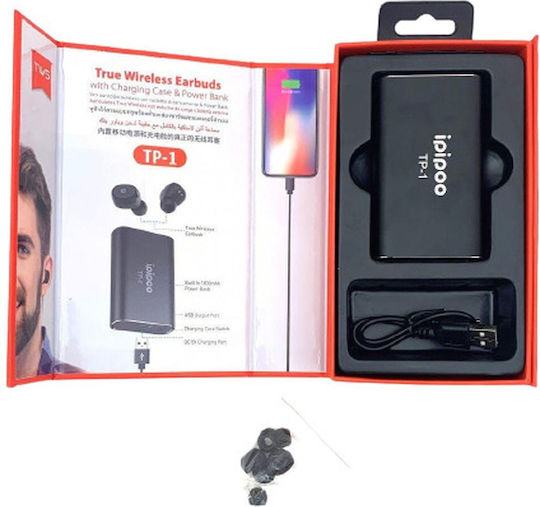 Ipipoo TP-1 In-ear Bluetooth Handsfree Earphones with Charging Case Black view 1