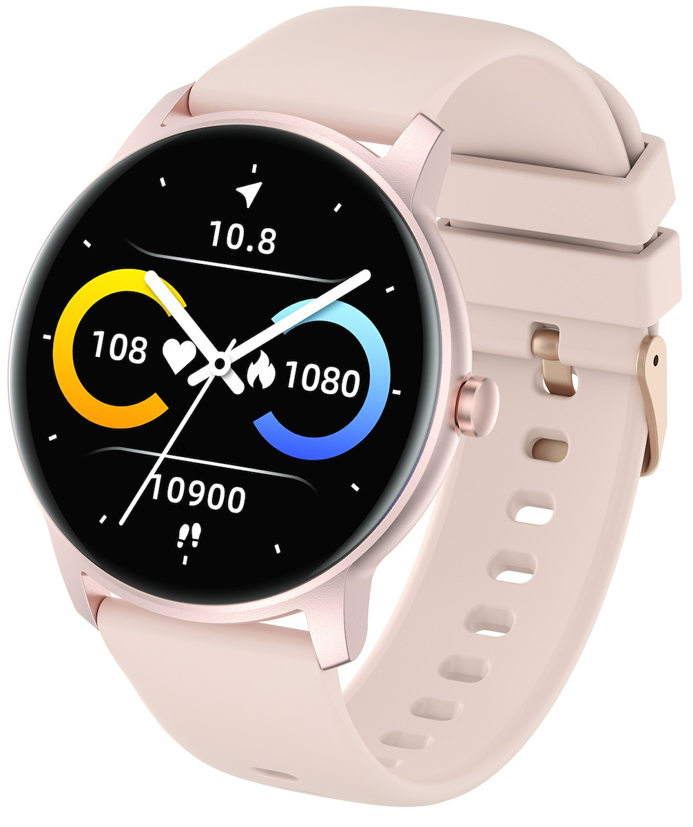 OkFiT Aluminium Smartwatch with Heart Rate Monitor (Gold)