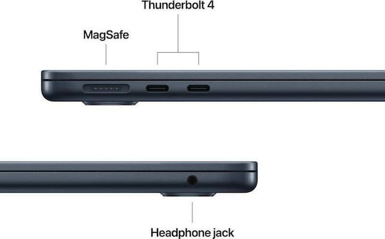 Apple MacBook Air 13.6" IPS Retina Display (M4-10‑core/16GB/256GB SSD/8-core) Midnight (GR Keyboard) vue 9