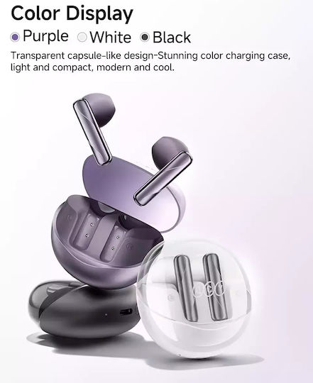 QCY Ailypods Clear In-ear Bluetooth Handsfree Earphones with Charging Case Black vue 8