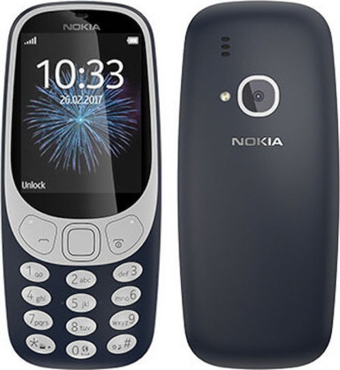 Nokia 3310 2017 Dual SIM (16MB) Mobile with Buttons (Greek Menu) Dark Blue view 6