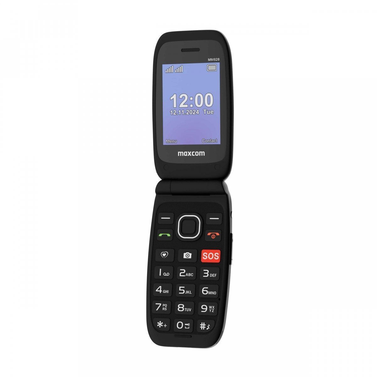 MaxCom Comfort MM828L Single SIM Mobile with Buttons Black view 1