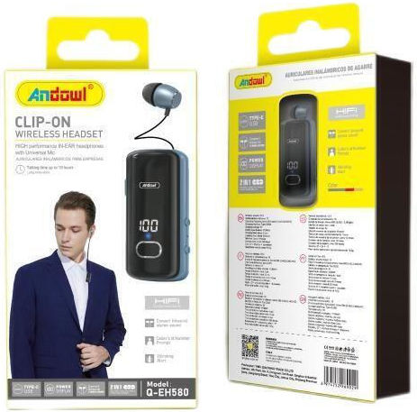 Andowl Q-EH580 In-ear Bluetooth Handsfree Headphone Black Beige